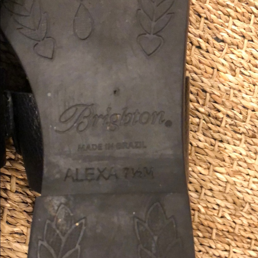 Brighton Alexa Black Leather Sandals with Bag - Picture 3 of 3